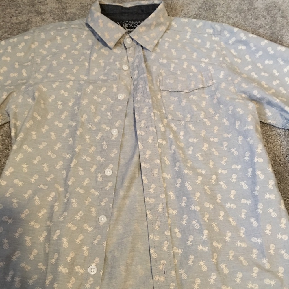 boys pineapple pattern button down button down